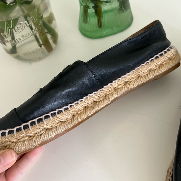 Chanel Black Leather Espadrilles - Picture 4 of 9